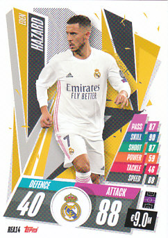 Eden Hazard Real Madrid 2020/21 Topps Match Attax CL #REA14